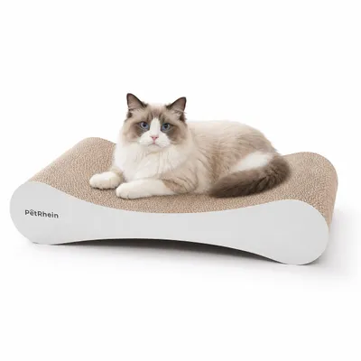 Produktbild von PetRhein Cloud Paw Katzen Kratzbrett – Ergonomische Wellenform, Beidseitig nutzbar, Robuste Wabenstruktur Kratzpappe,43,5 x 22 x 9,4 cm