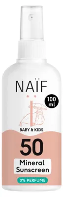 Produktbild von Naïf Mineralisches Sonnenschutzspray 0 % Parfum für Baby & Kids LSF 50 100 ml