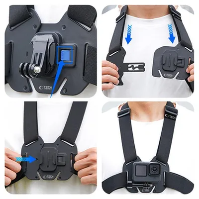 Obrázok produktu pre Tech-Protect Ga100 hrudný držiak Gopro / Dji Black