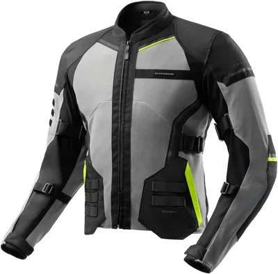 Produktbild von Rebelhorn Scandal 3 Motorrad Textil Jacke, schwarz/hellgrau/neongelb, 2XL