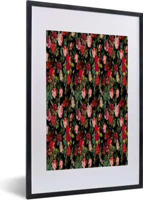Produktbild von MuchoWow® MuchoWow® Gerahmtes Poster Blumen - Rosen - Rosa 40x60 cm - Poster mit zchwarzem Bilderrahmen - Poster in Rahmen
