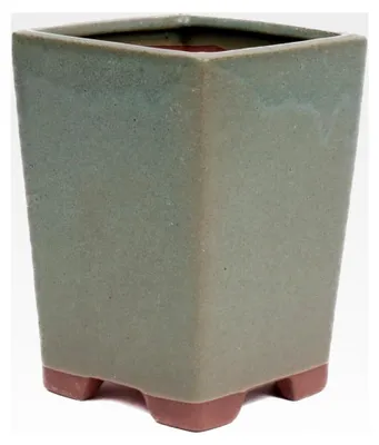 Produktbild von Bonsai - Kaskadenschale 10,5 x 10,5 x 14,5 cm matt grün