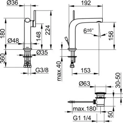 Produktbild von KEUCO 51502210000 EHM-WT-Mischer 150 Edition 400 51502,