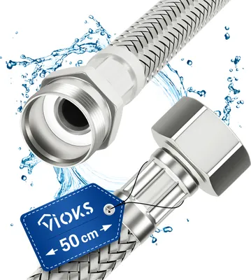 Produktbild von Flexschlauch 50 cm Panzerschlauch mit 3/8" Überwurfmutter Innengewinde für Sanitär