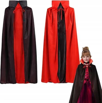 Obrázek produktu pro Korbi | Upíří plášť Dracula - 80 cm - Černá/červená - ideální na Halloween - univerzální a stylový