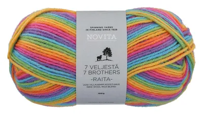 Produktbild von Novita 7 Veljestä Raita 100g 980 Regenbogen