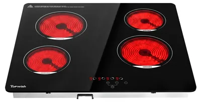Glaskeramik-Kochfeld 4 Zonen 6000W, Touch, Timer, Kindersicherung