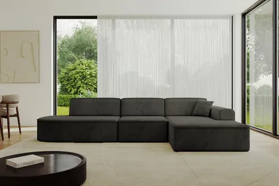 Produktbild von ALTDECOR Ecksofa in L-Form IREA-L2-v3 327x165x77 cm Schwarz Corner Sofa Eckcouch Couch Wohnlandschaft Cauchsofa