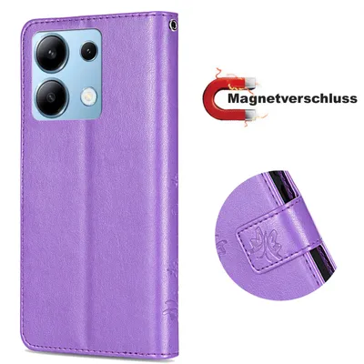 Produktbild von Hülle Xiaomi Redmi Note 13 4G, Handy Tasche Handyhülle Wallet Case Flip Cover Lila