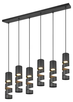 Immagine prodotto di Lampada a sospensione STREAM nera 6xGU10x10W in metallo, dimensioni: 150x100x14 cm, IP20, Trio
