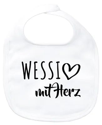 Produktbild von Huuraa Baby Lätzchen Wessi mit Herz White Klettverschluss  Baumwolle Latz Geschenkidee
