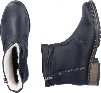 Produktbild von Rieker Damen Stiefelette warm gefüttert Reißverschluss Z6841, Größe:39 EU, Farbe:Schwarz
