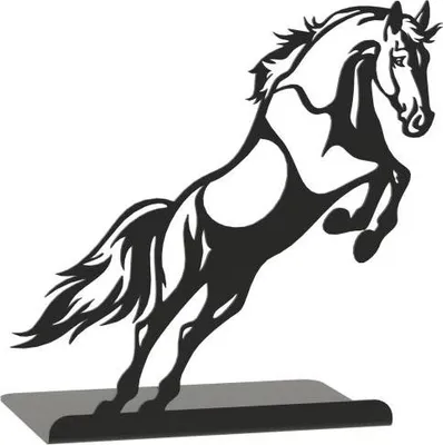 Produktbild von Buchstütze Pferd aus schwarz lackiertem