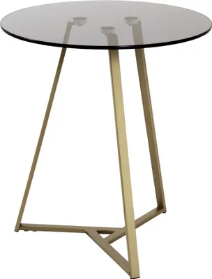 Obrázok produktu pre HAKU odkladací stolík, zlatý, sivý – kov, bezpečnostné sklo 8 mm, Š/V/H: 45x50x45 cm