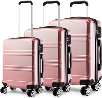 Produktbild von Kofferset, ABS-Hartschalen-Hartschalenkoffer-Trolley mit TSA-Schloss,  ABS Kabinenkoffer, Hartschale, leicht, 55 cm, Handgepäck mit TSA-Schloss 38 l