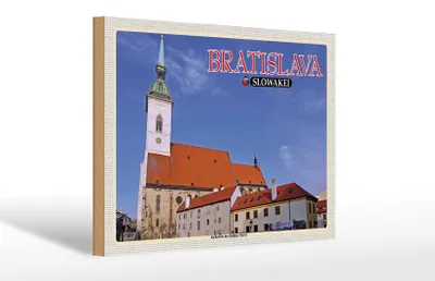 Produktbild von Holzschild Reise 30x20cm Bratislava Kathedrale Heiligen Martin
