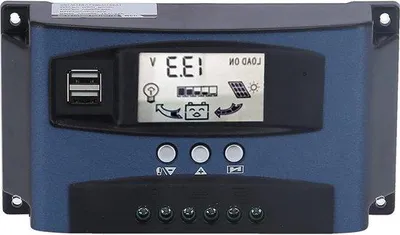 Obrázek produktu pro Solární regulátor nabíjení s funkcí MPPT, 12 V–24 V, 30 A, LCD displej.