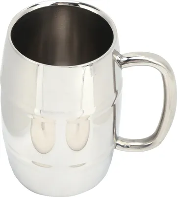 Image de Chope de bière, double paroi, grand tonneau à whisky de 480 ml, tasse à lait en acier inoxydable 304 pour boissons chaudes, froides