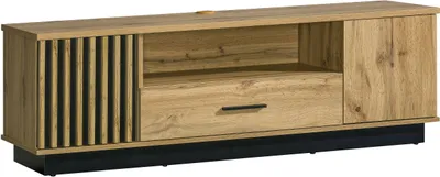 Produktbild von Furniture24 Fernsehschrank Lamelo LA7 Lowboard Unterschrank mit Schublade 2 Türen Wotan Eiche