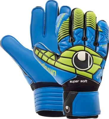 Produktbild von uhlsport Eliminator Supersoft Torwarthandschuhe blau/power grün 9