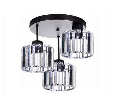 Productafbeelding van FKL DESIGN Home Deco: Plafondlamp, 3-licht, E27, kristallen lampenkap, onderdeel van de serie (N490-EP3)