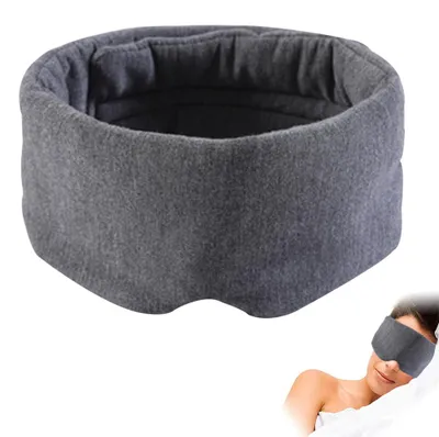 Produktbild von Schlafmaske aus Baumwolle für Damen und Herren, handgefertigte Augenmaske zum Schlafen, lichtundurchlässig / atmungsaktiv / komfortable Augenbinde, Augenschutz für Flugzeug / Nickerchen / Reisen mit Ohrstöpseln