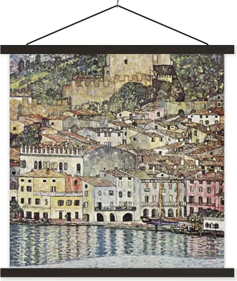 Produktbild von MuchoWow® Textilposter Landschaft - Gustav Klimt 40x40 cm mit schwarzem Rahmen - Fotos