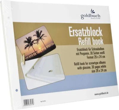 Produktbild von Goldbuch Ersatzblock       29x24 30 Seiten weiß + Schrauben 83075