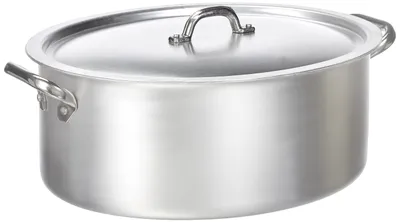 Image de Casserole ovale Agnelli, avec couvercle, en aluminium, avec 2 poignées en acier inoxydable
