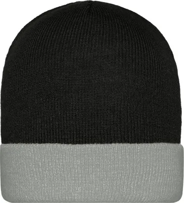 Produktbild von Knitted Cap Klassische Strickmütze mit Umschlag black/grey, Gr. one size