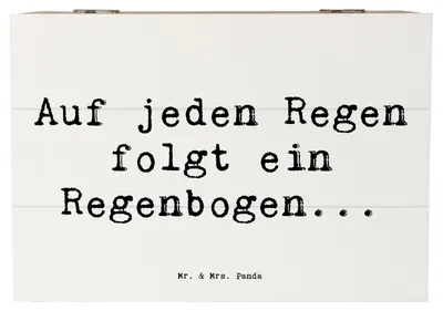 Produktbild von Mr. & Mrs. Panda Geschenkbox Spruch Mit Enttäuschungen umgehen 22 x 15 cm - Weiß - Geschenk, Ermutigung, schatztruhe, schatzkiste holz, fotobox, Lebensfreude, Zuversicht