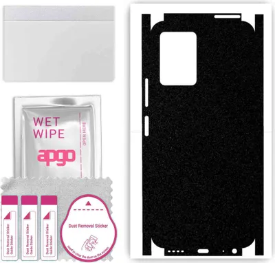 Produktbild von apgo Rückseite + Seiten Schutzfolie, Skin, kompatibel mit Vivo Y75 5G (2022), Hinten Displayschutzfolie aus Vinylfolie, kratzfest, einfache Montage - Mattschwarz
