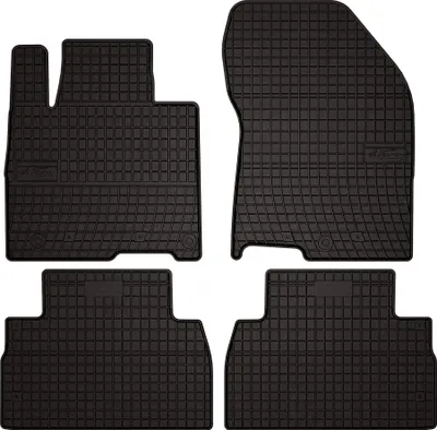 Image de Tapis de sol voiture en caoutchouc pour Hyundai SantaFe IV (2018-, SUV) Noir, lot de 4 pièces, fixations
