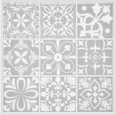 Immagine prodotto di Mosaico di adesivi vintage - Motivi a pietre antiche - Decorazioni autoadesive - Arte murale di ispirazione barocca - 30 x 30 centimetri - Decorazioni murali autoadesive per bagno e cucina