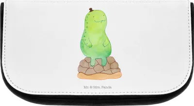Produktbild von Mr. & Mrs. Panda Kosmetiktasche Schildkröte Pause - Weiß - Geschenk, Achtsam, Schminktasche, Kulturbeutel, Organizer, klein, glücklich, Achtsamkeit, sitzen