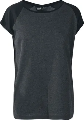 Produktbild von Urban Classics T-Shirt Damen Ladies Contrast Raglan Tee charcoal/schwarz XL