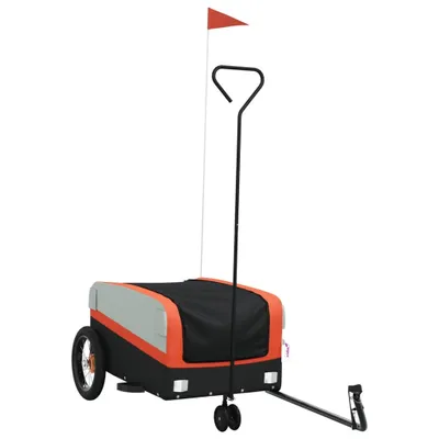 Produktbild von vidaXL Fahrradanhänger Schwarz und Orange 30 kg Eisen