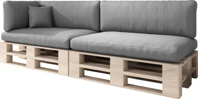 Produktbild von sunnypillow Palettenkissen mit abnehmbarem Bezug Palettenauflage Palettenpolster Palettensofa Sitzkissen Rückenlehne Indoor / Outdoor 6er Set 120 x 80 Grau