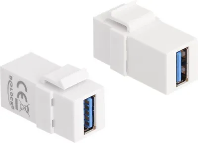 Immagine prodotto di DELOCK Keystone Modul USB 3.0 A Bu zu USB 3.0 A Bu weiß 1:1