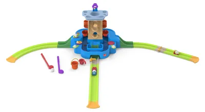 Produktbild von Step2 Putt & Splash Center Wasserspieltisch und Minigolf Set aus Kunststoff | Wasser Spielzeug & Mini Golf Basis für den Garten mit 30-teiligem Zubehörset | Wasserbahn für Kinder | 320 x 197 x 73 cm