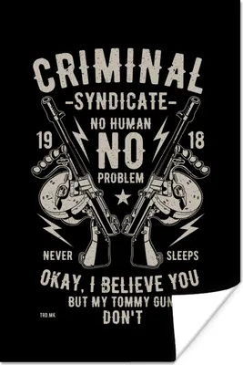 Produktbild von MuchoWow® Poster Mancave - Waffen - Schwarz - Vintage 120x180 cm - Kunstposter