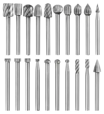 Produktbild von 20-teiliges Set aus Hartmetall-Fräsern & Rotierfräsern — Rotierende Stahlfräser, Schleifstifte und Schaftfräser mit 1/8-Zoll-Schaft — Ideal für Heimwerker, Holzarbeiten, Schnitzen und Bohren