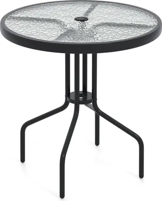 Produktbild von Bistrotisch mit Schirmloch, 70 cm Glasplatte