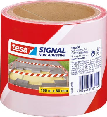 Immagine prodotto di tesa Signal Absperrband nicht klebend 100m 80mm rot/weiß