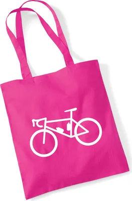 Produktbild von Huuraa Jutebeutel Bike Fahrrad 10 Liter Fuchsia Baumwolle Tasche Geschenkidee