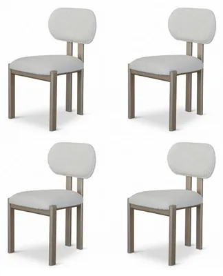 Obrázok produktu pre 4 kusy stoličiek, biela a hnedá farba, moderný štýl, pohodlné, minimalistické, jednoduché