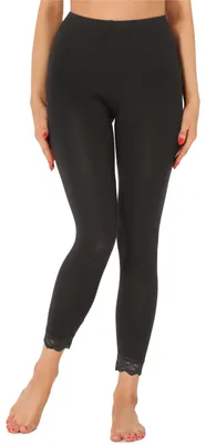 Produktbild von Merry Style Damen 7/8 Leggings mit Spitze MS10-342(Schwarz,XL)