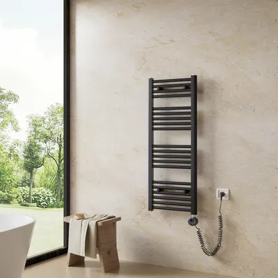 Produktbild von Heilmetz Heizkörper Elektrisches Badheizkörper Handtuchtrockner 100x40 cm Anthrazit Handtuchwärmer