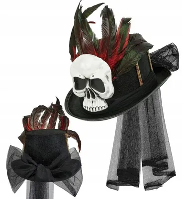 Produktbild von Widmann Voodoo Hut mit Totenkopf, Federn und Schleife