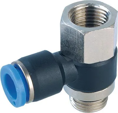 Produktbild von Winkel-Steckverschraubung, Schlauch 6mm, Gewinde G1/8a/i, STVS-QLCKO-G1/8a/i-6-KU-SBR-M120